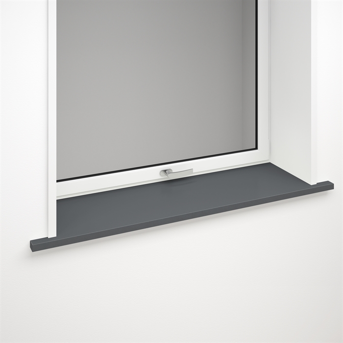 Appui de fenêtre en stratifié gris anthracite avec bord avant en option